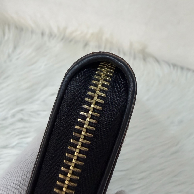 LV M61188 原花老花皮格包邊拉鍊長夾 長夾 皮夾 錢包 銀包-22