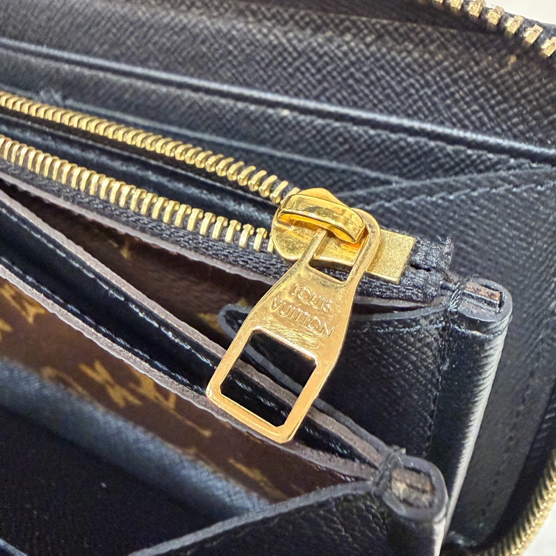 LV M61188 原花老花皮格包邊拉鍊長夾 長夾 皮夾 錢包 銀包-27