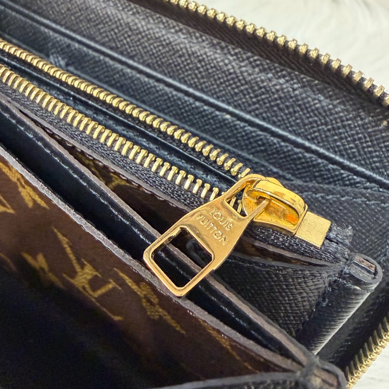 LV M61188 原花老花皮格包邊拉鍊長夾 長夾 皮夾 錢包 銀包-28