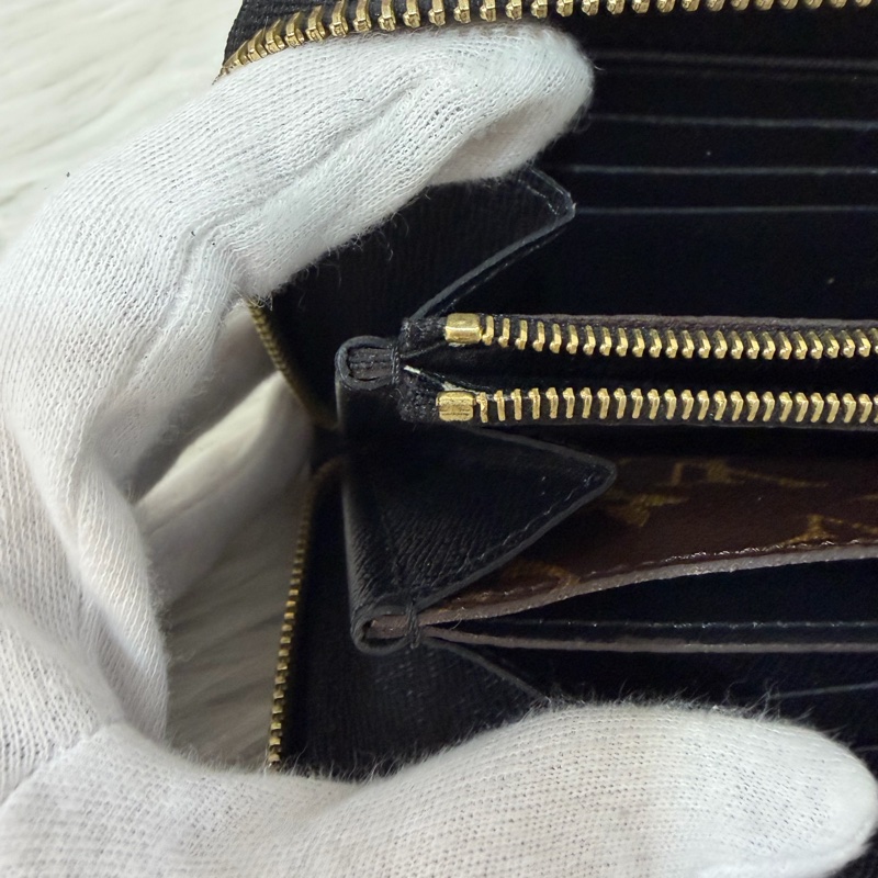 LV M61188 原花老花皮格包邊拉鍊長夾 長夾 皮夾 錢包 銀包-29