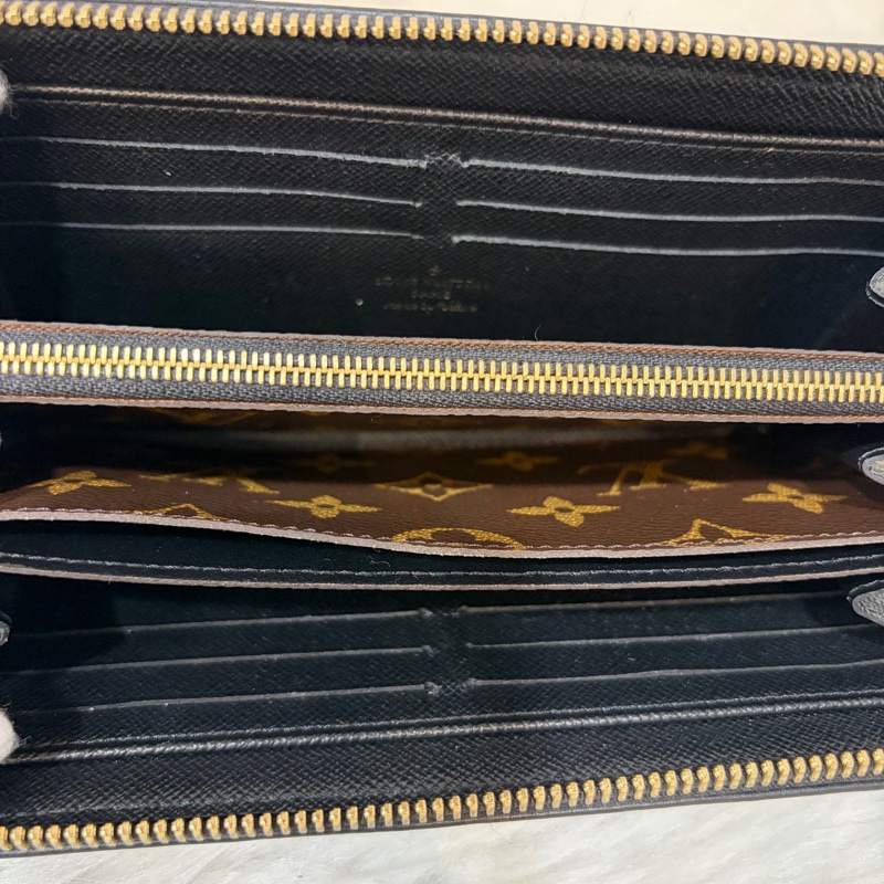 LV M61188 原花老花皮格包邊拉鍊長夾 長夾 皮夾 錢包 銀包-30