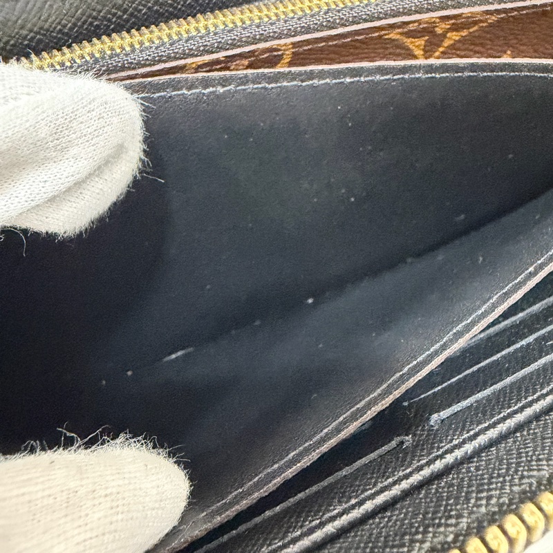 LV M61188 原花老花皮格包邊拉鍊長夾 長夾 皮夾 錢包 銀包-39