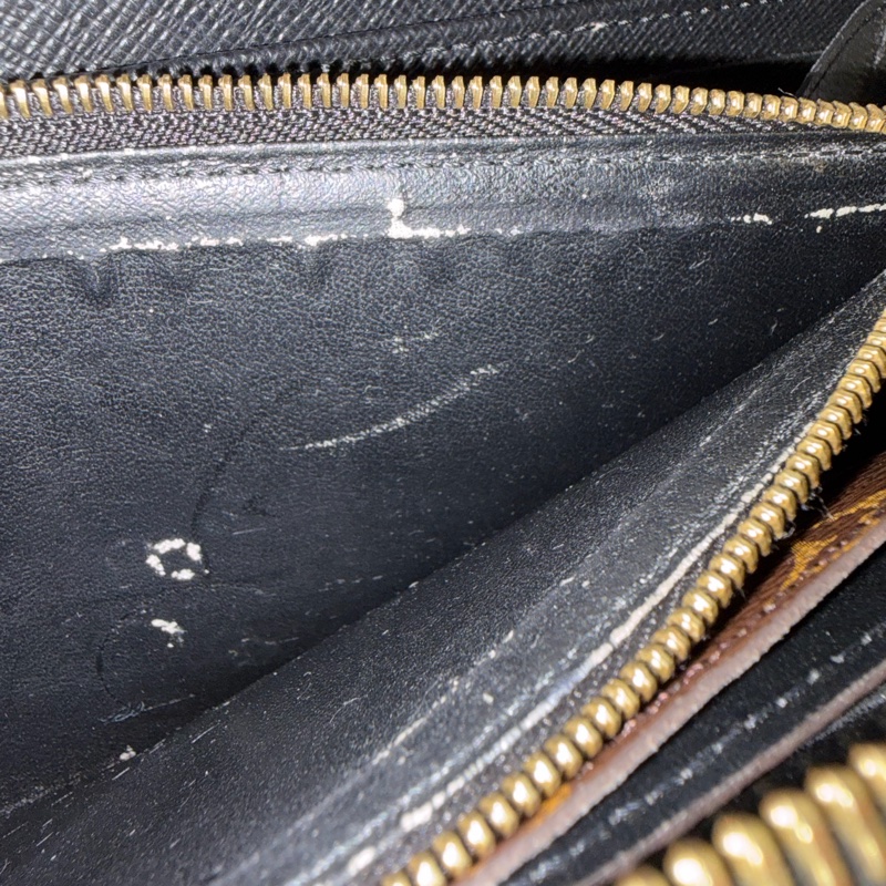 LV M61188 原花老花皮格包邊拉鍊長夾 長夾 皮夾 錢包 銀包-41