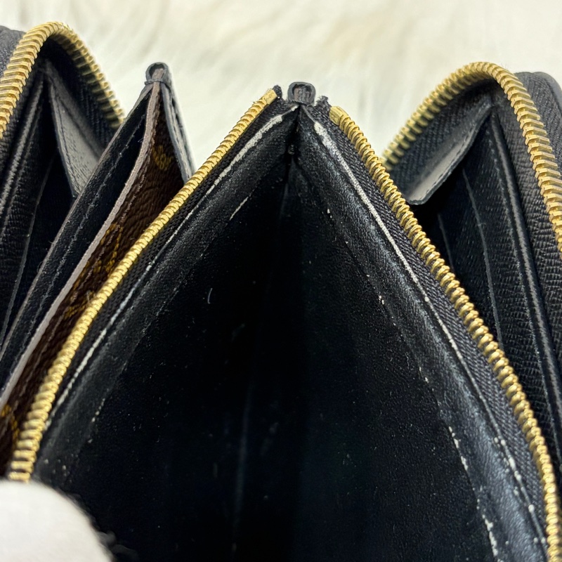 LV M61188 原花老花皮格包邊拉鍊長夾 長夾 皮夾 錢包 銀包-45