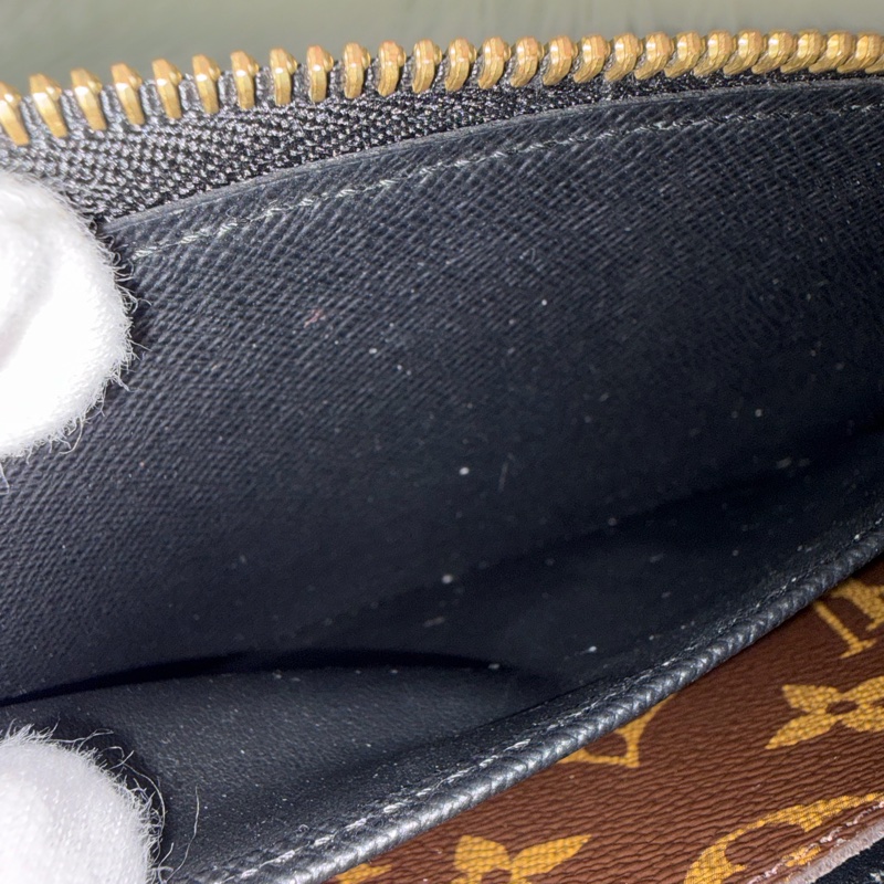 LV M61188 原花老花皮格包邊拉鍊長夾 長夾 皮夾 錢包 銀包-47