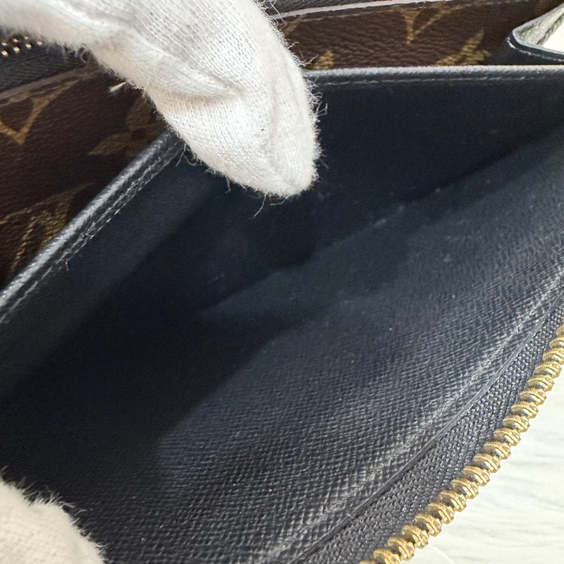 LV M61188 原花老花皮格包邊拉鍊長夾 長夾 皮夾 錢包 銀包-48