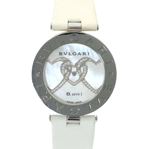 寶格麗 BVLGARI B-zero 1 雙心 BZ35S 女士腕錶 鑽石 白色錶殼 石英錶