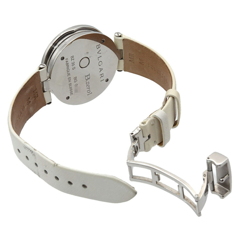 寶格麗 BVLGARI B-zero 1 雙心 BZ35S 女士腕錶 鑽石 白色錶殼 石英錶-4