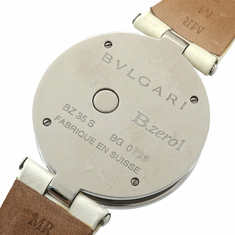 寶格麗 BVLGARI B-zero 1 雙心 BZ35S 女士腕錶 鑽石 白色錶殼 石英錶-5