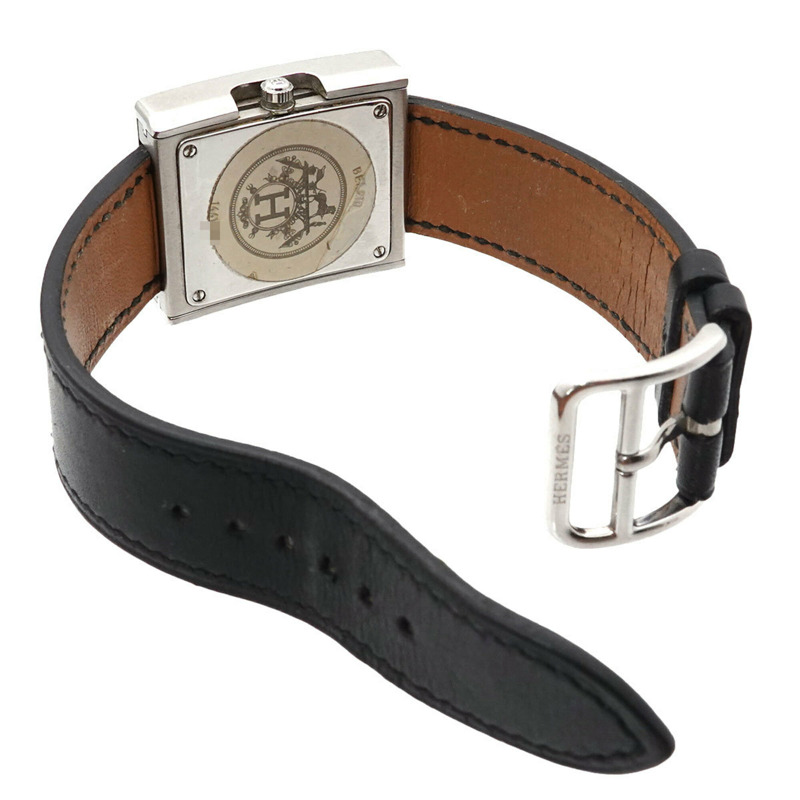 愛馬仕 BE1 210 皮帶腕錶，女士白色石英錶-4