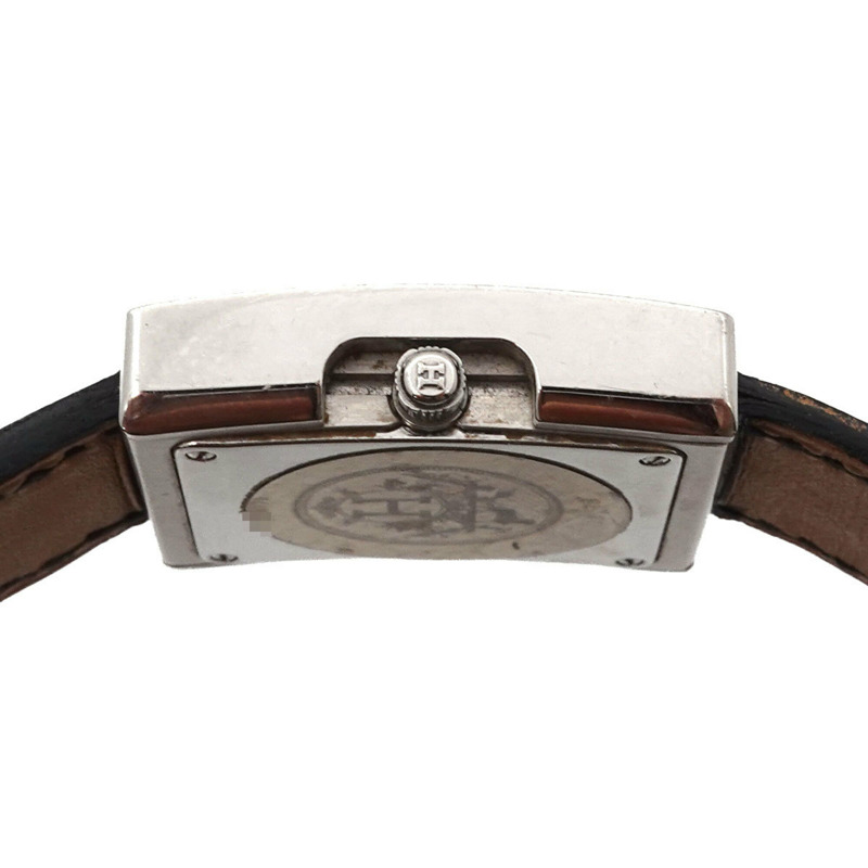 愛馬仕 BE1 210 皮帶腕錶，女士白色石英錶-5