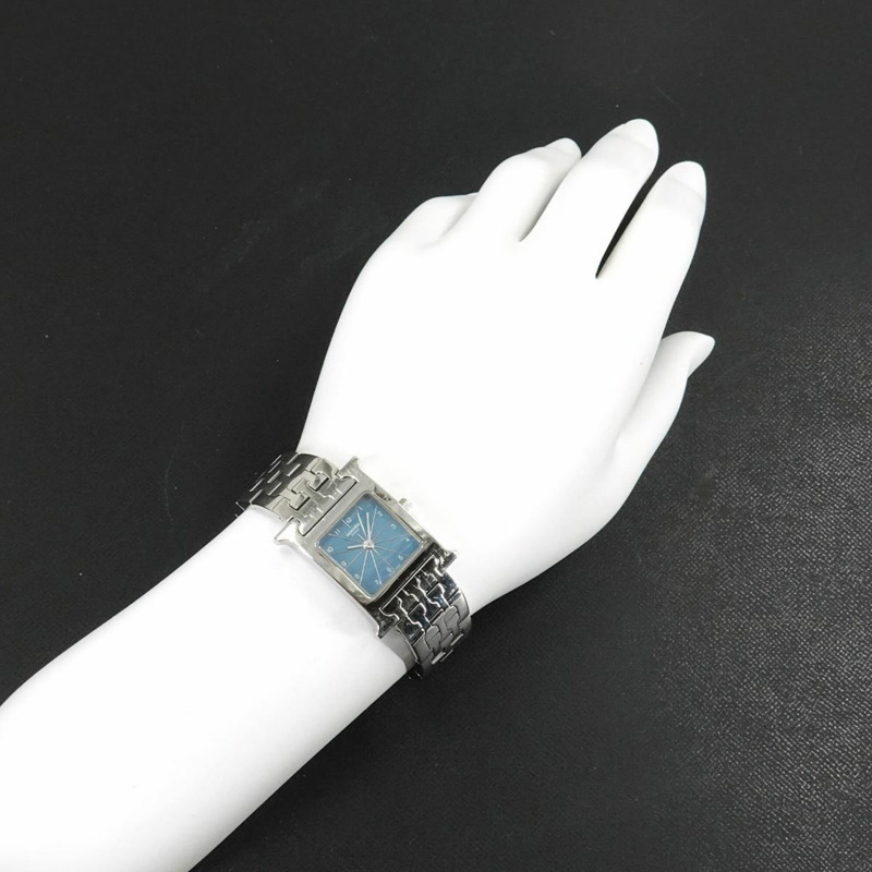 愛馬仕 H-Watch HH1 210 女士腕錶 藍色石英錶-3