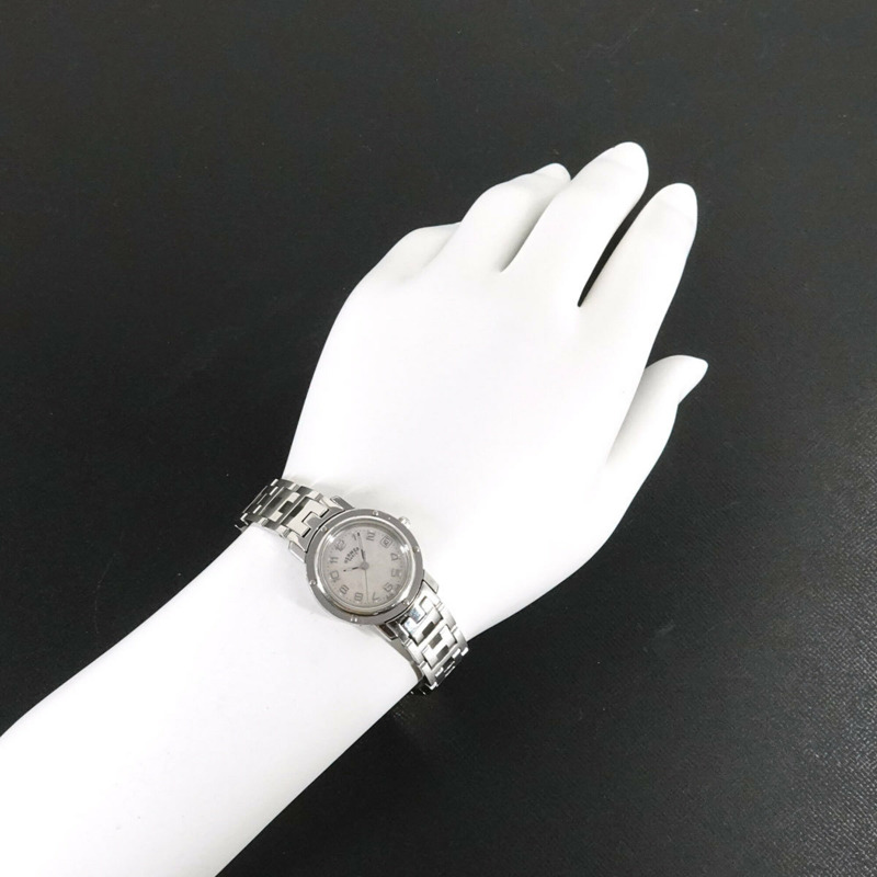 愛馬仕 Clipper CL4 210 女士腕錶，日期顯示，白色錶殼，石英錶-3