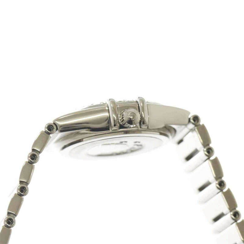 歐米茄星座系列迷你 My Choice 1165 77 鑽孔圈女錶,藍色錶殼,18K 白金錶殼,石英機芯-4