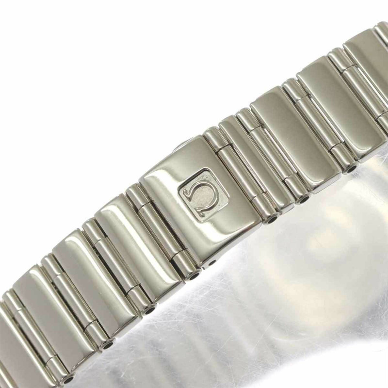 歐米茄星座系列迷你 My Choice 1165 77 鑽孔圈女錶,藍色錶殼,18K 白金錶殼,石英機芯-5