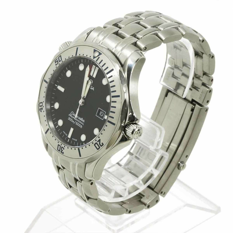 歐米茄海馬系列300公尺潛水錶 2261 50 男士腕錶，日期顯示，黑色，石英錶-1