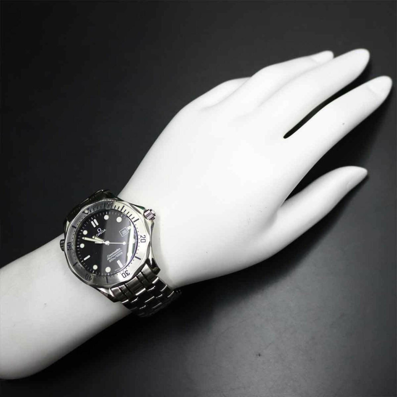 歐米茄海馬系列300公尺潛水錶 2261 50 男士腕錶，日期顯示，黑色，石英錶-2