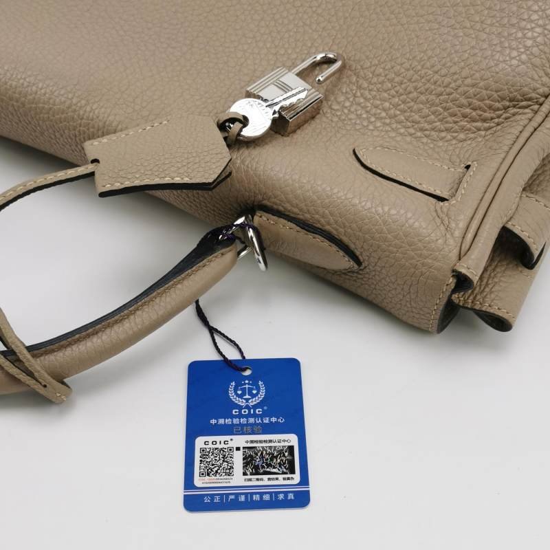 Hermes Kelly凱莉包35純色旋扣手提單肩包Togo牛皮銀扣S2風衣灰-8