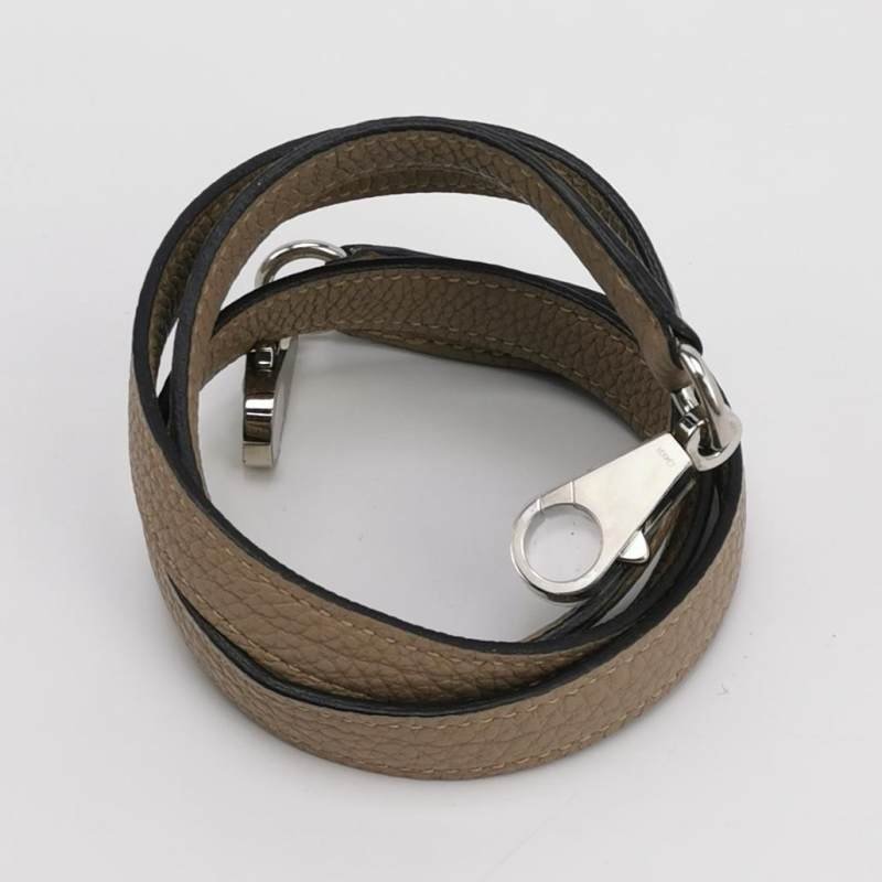 Hermes Kelly凱莉包35純色旋扣手提單肩包Togo牛皮銀扣S2風衣灰-9