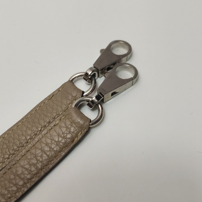 Hermes Kelly凱莉包35純色旋扣手提單肩包Togo牛皮銀扣S2風衣灰-15