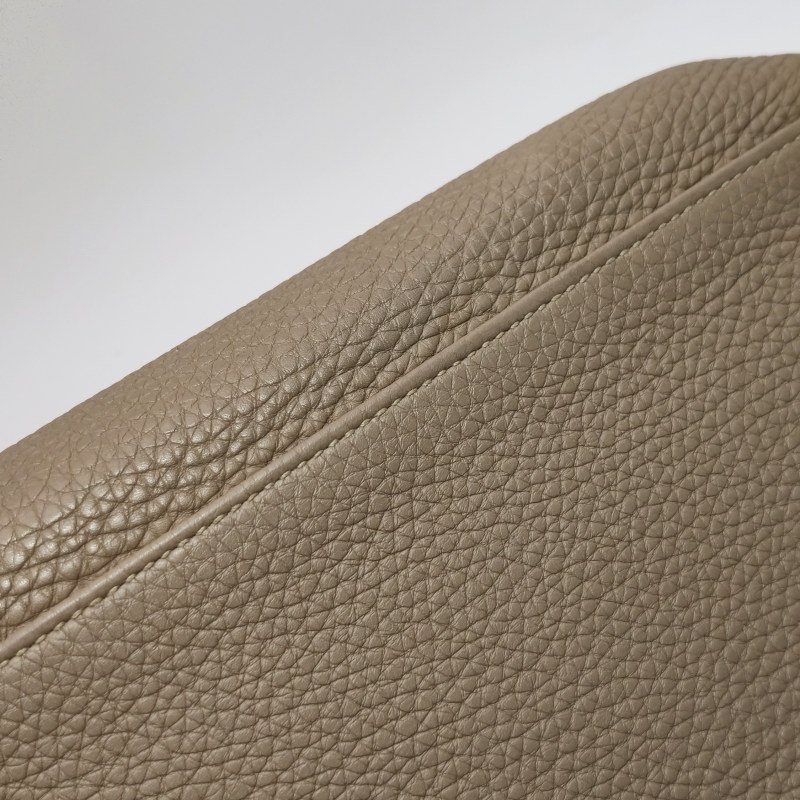 Hermes Kelly凱莉包35純色旋扣手提單肩包Togo牛皮銀扣S2風衣灰-20