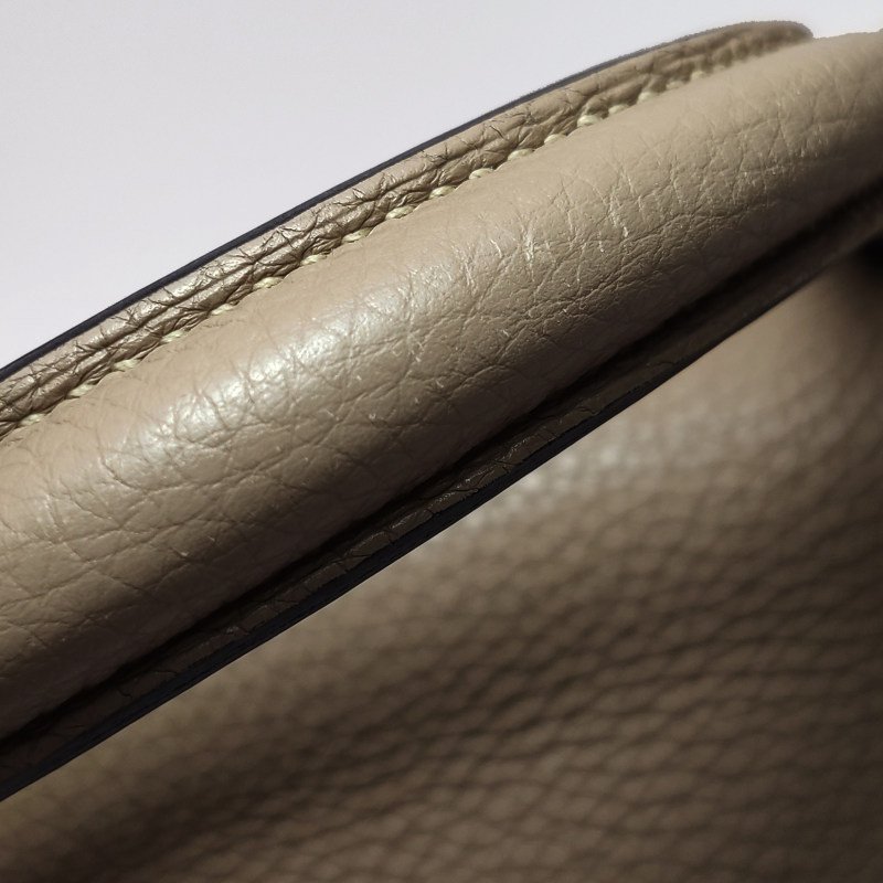 Hermes Kelly凱莉包35純色旋扣手提單肩包Togo牛皮銀扣S2風衣灰-22