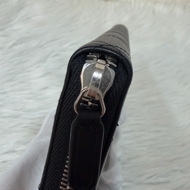 CHANEL A50097 黑羊皮菱格紋銀釦 零錢 發財 長夾 皮夾-19