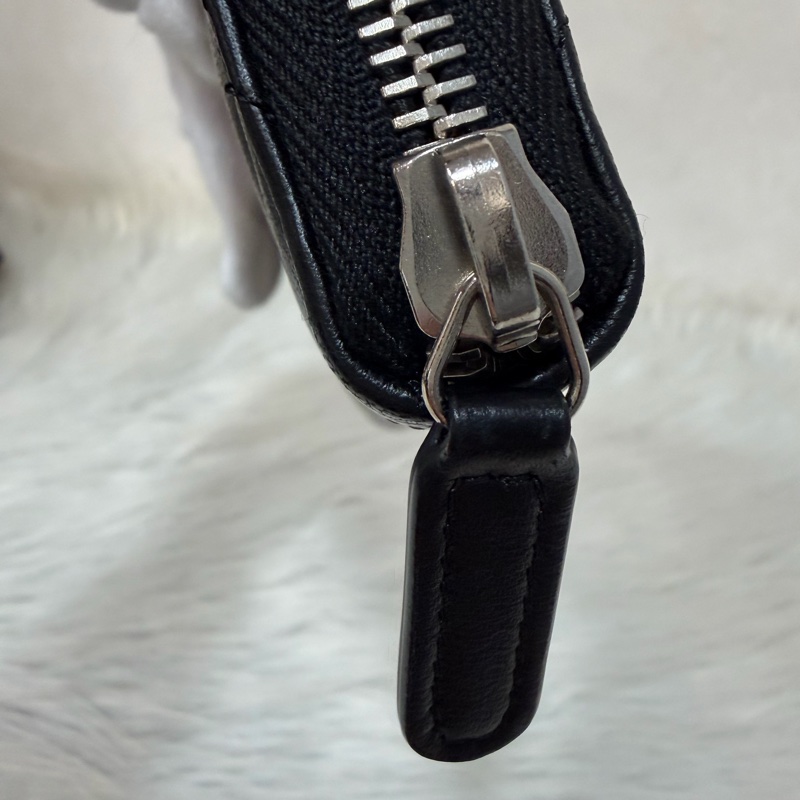 CHANEL A50097 黑羊皮菱格紋銀釦 零錢 發財 長夾 皮夾-20