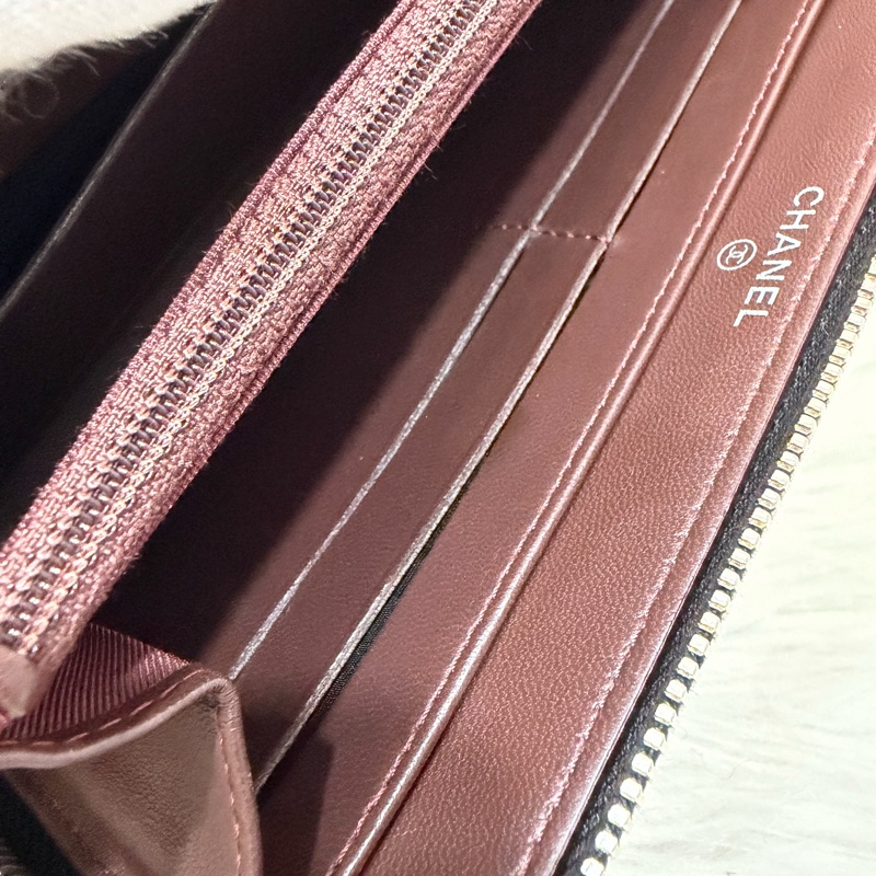 CHANEL A50097 黑羊皮菱格紋銀釦 零錢 發財 長夾 皮夾-54