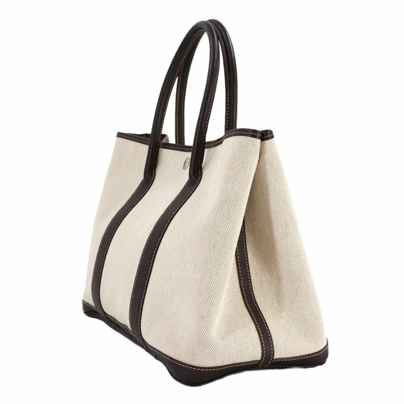 愛馬仕 Garden 36 PM 手提包,H 帆布皮革,天然栗色,□H 印記,銀色五金,派對款-2