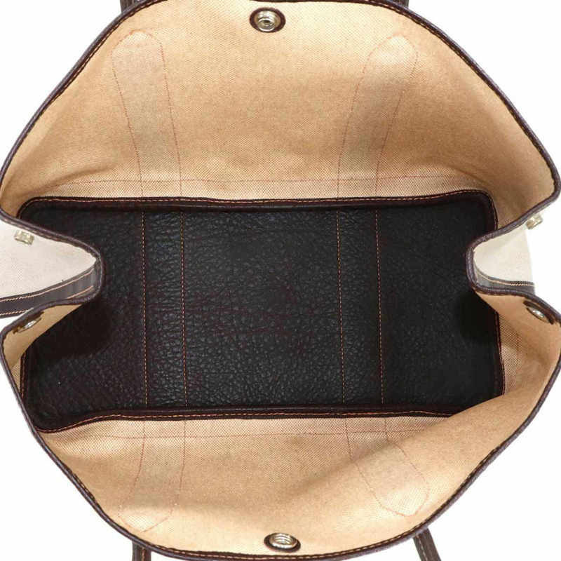 愛馬仕 Garden 36 PM 手提包,H 帆布皮革,天然栗色,□H 印記,銀色五金,派對款-5