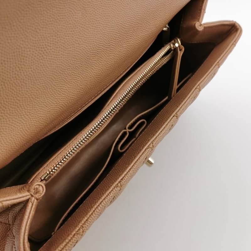 Chanel Coco Handle大號牛皮蜥蜴皮菱格絎縫優雅手柄單肩包-6