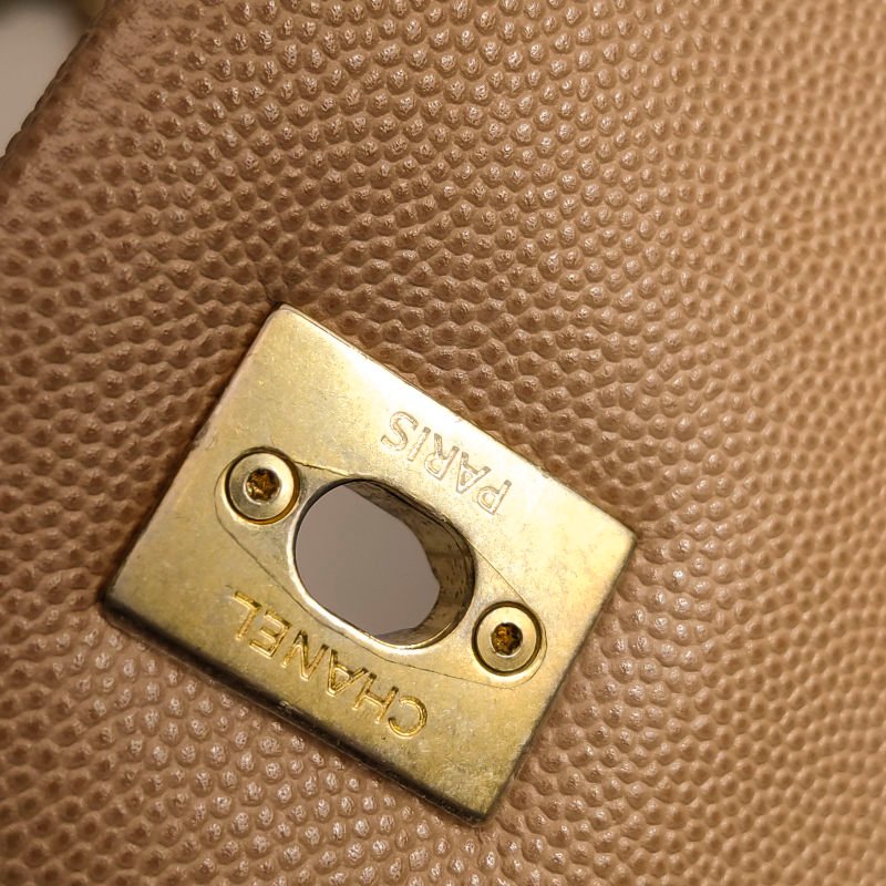 Chanel Coco Handle大號牛皮蜥蜴皮菱格絎縫優雅手柄單肩包-11