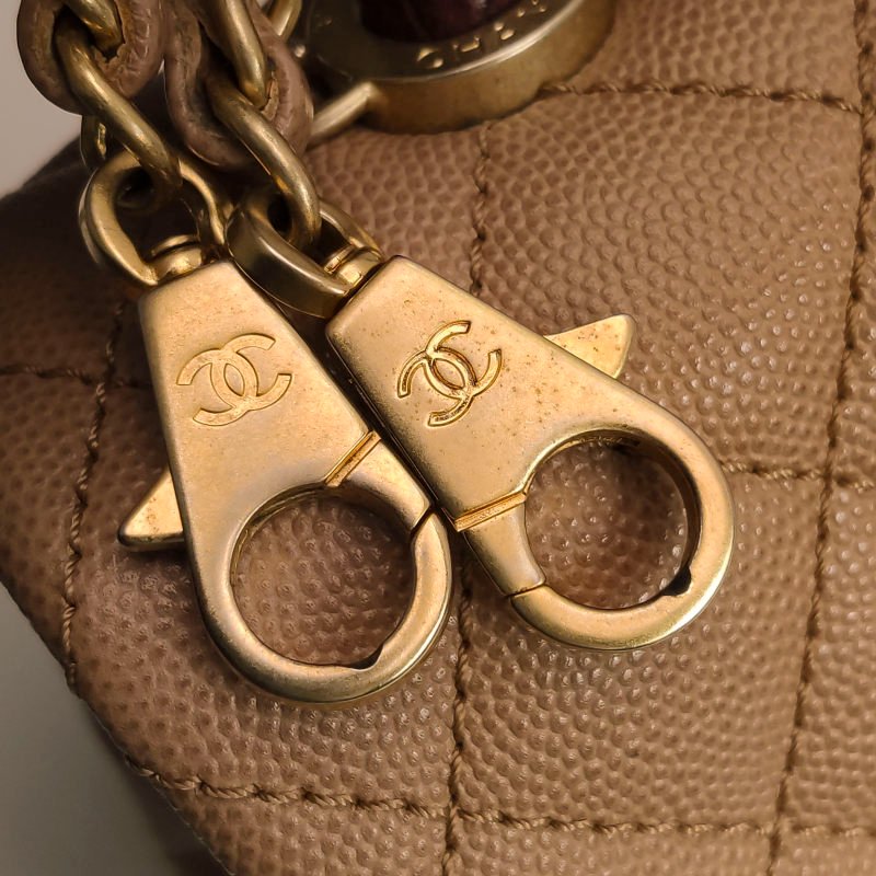 Chanel Coco Handle大號牛皮蜥蜴皮菱格絎縫優雅手柄單肩包-13