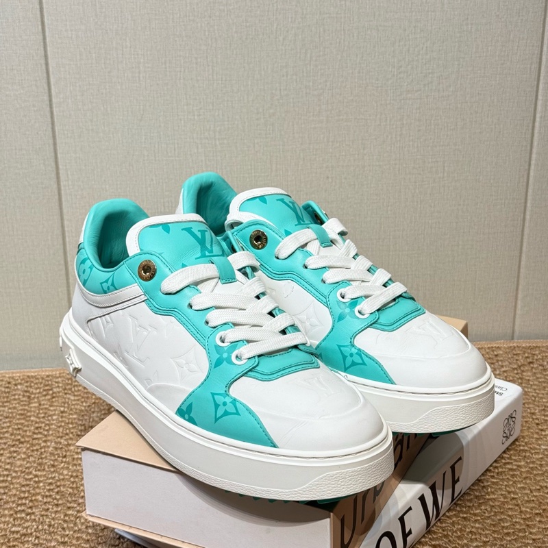 LV 路易威登 Time Out 薄荷綠女款 老花壓紋運動板鞋-3