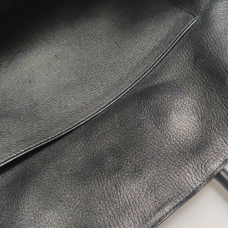 Hermes Birkin鉑金包35純色旋扣手提包Togo牛皮金扣89黑色框Q刻-10