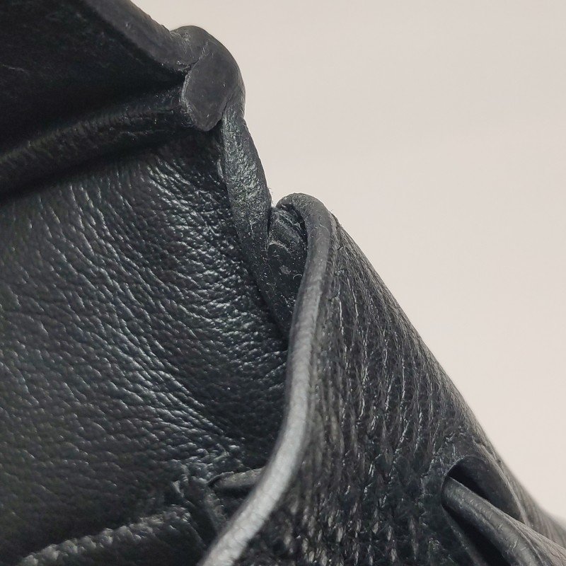 Hermes Birkin鉑金包35純色旋扣手提包Togo牛皮金扣89黑色框Q刻-22