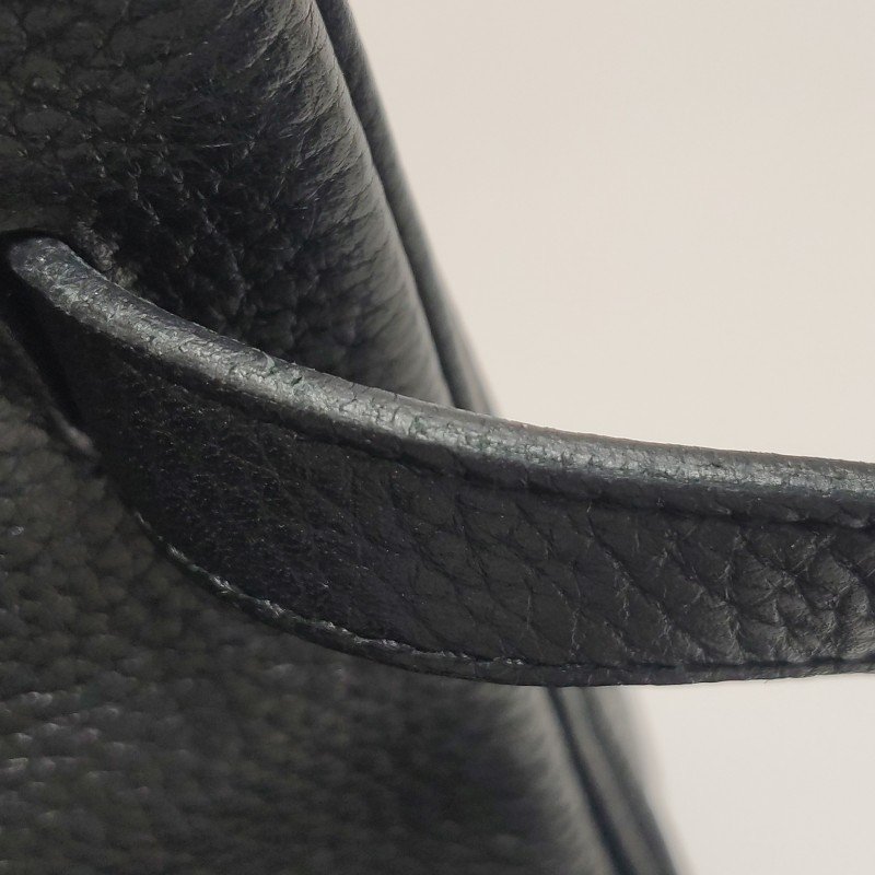 Hermes Birkin鉑金包35純色旋扣手提包Togo牛皮金扣89黑色框Q刻-24