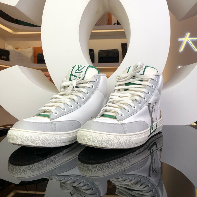 lv 限量版白色拼綠色 高幫運動鞋-1