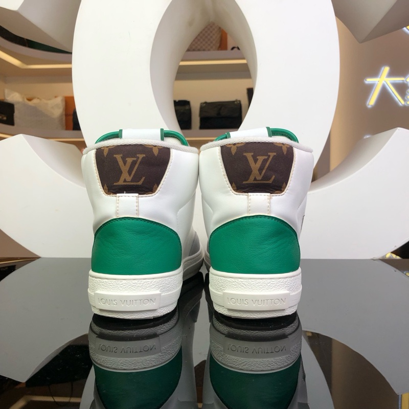 lv 限量版白色拼綠色 高幫運動鞋-3