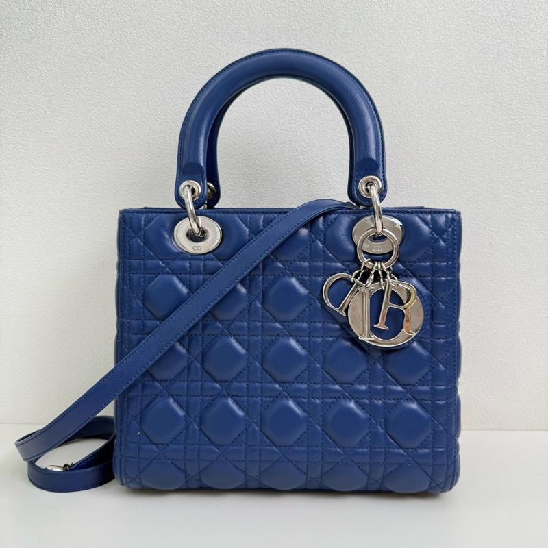 Dior/迪奧 Lady Dior中號 5格 藍色-0