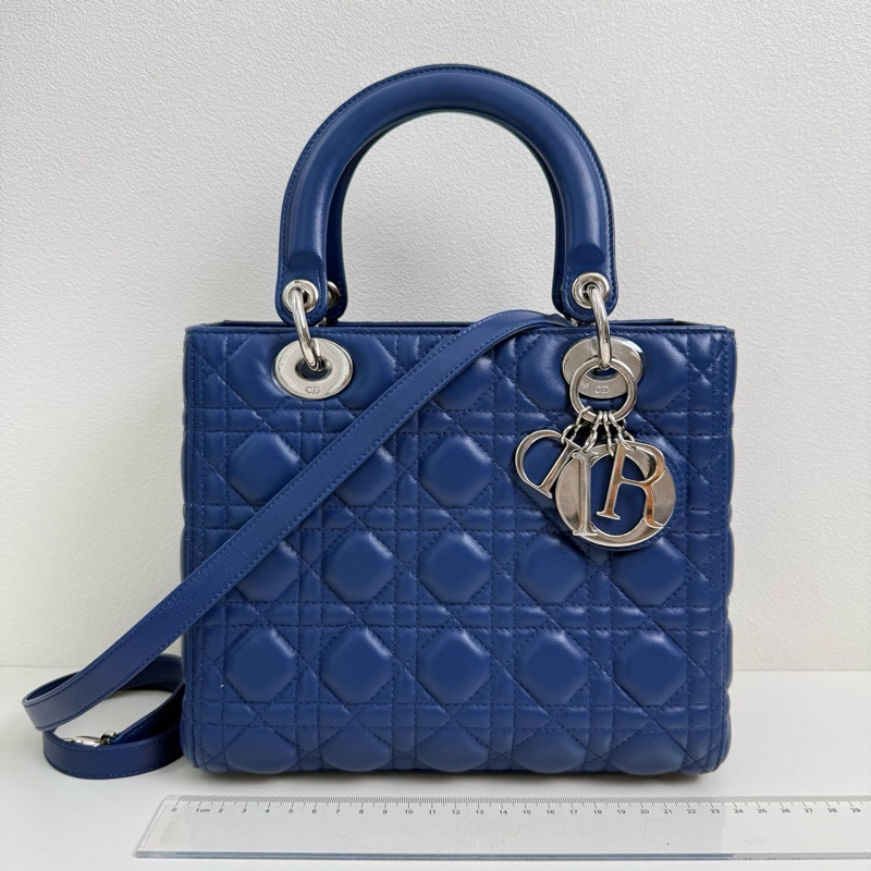 Dior/迪奧 Lady Dior中號 5格 藍色-1