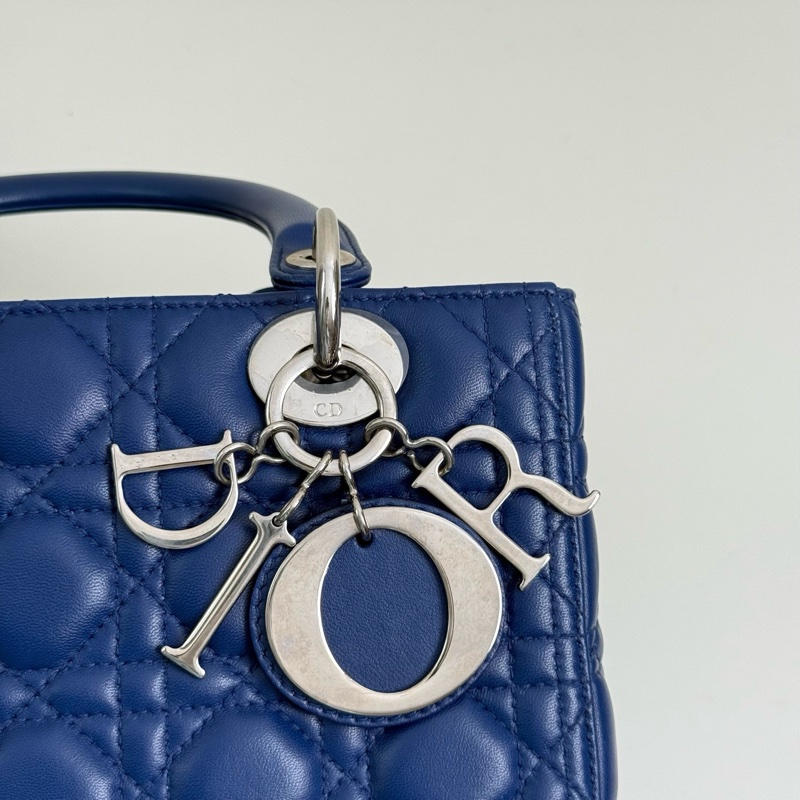 Dior/迪奧 Lady Dior中號 5格 藍色-6