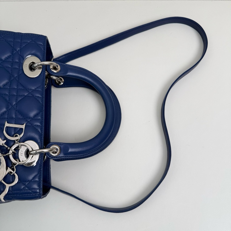 Dior/迪奧 Lady Dior中號 5格 藍色-7