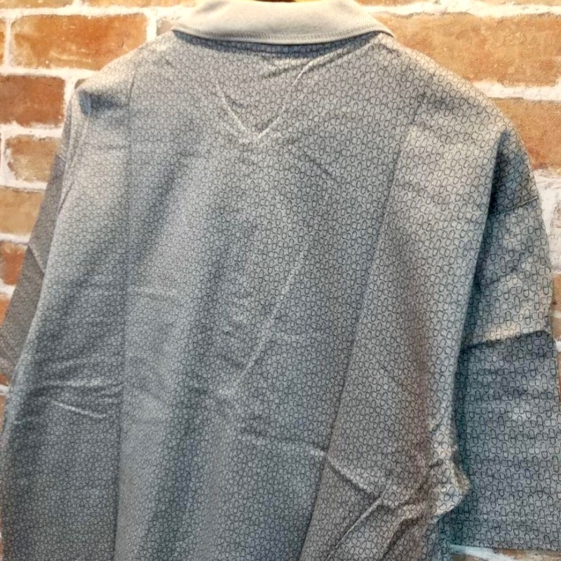 DIOR極新 CD字母圖案灰色短袖polo衫-1