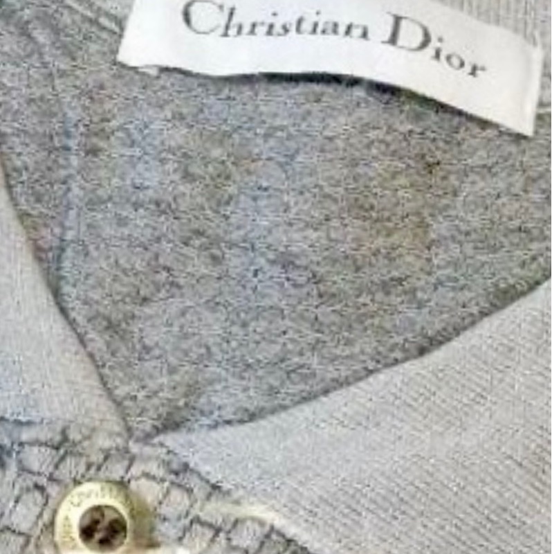 DIOR極新 CD字母圖案灰色短袖polo衫-25