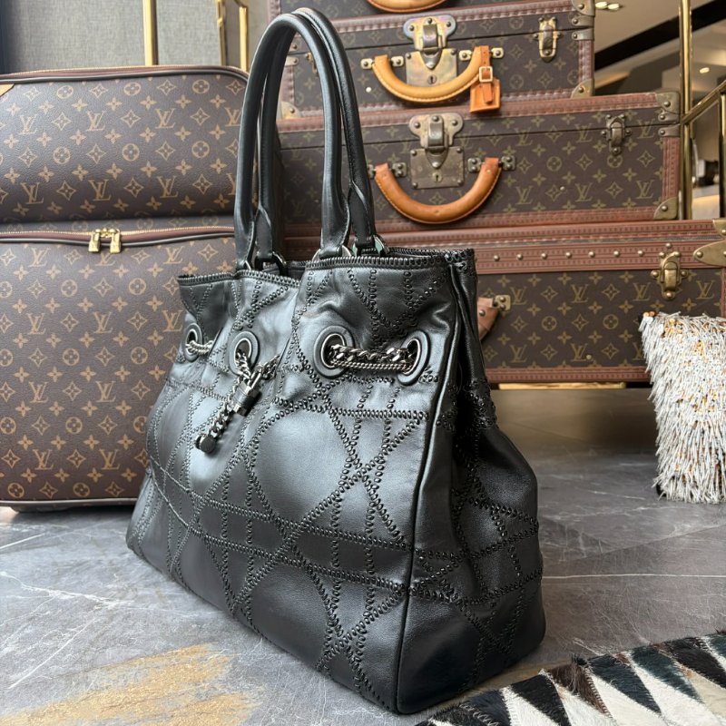 DIOR 格紋鏈袋購物包-2