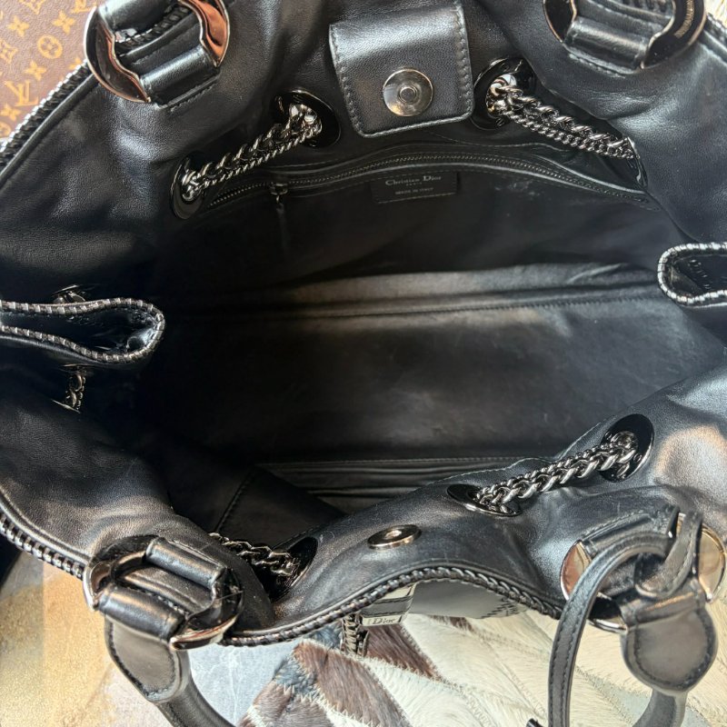 DIOR 格紋鏈袋購物包-4