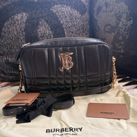 BURBERRY 縫線相機包 小 黑 全新