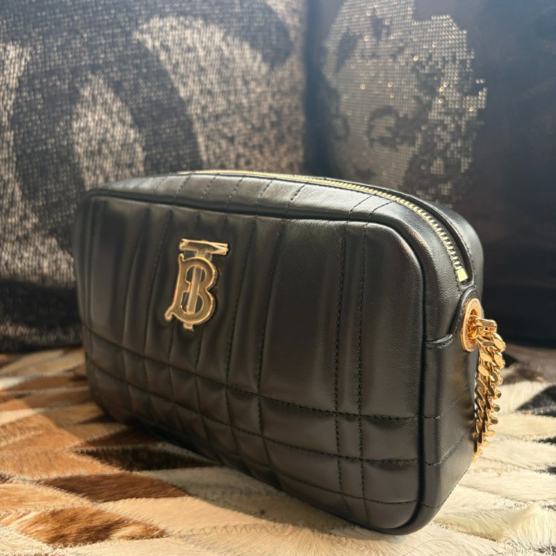 BURBERRY 縫線相機包 小 黑 全新-2